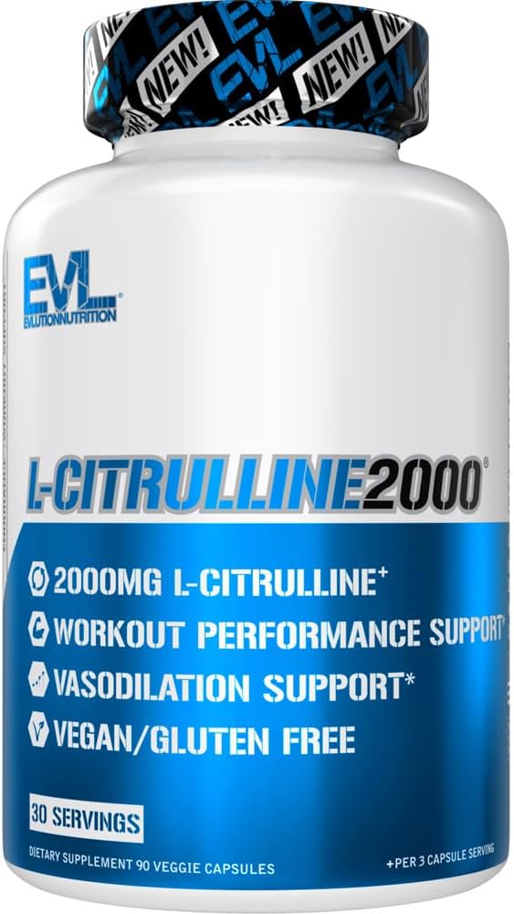Evlution L-Citrulline2000 συμπλήρωμα νιτρικού οξειδίου για τους άνδρες διατροφή υψηλής αντοχής L κάψουλες κιτρουλίνης για την ενίσχυση της μυϊκής δύναμης Ανάκτηση και Έντονες Αντλίες - Φυτική βάση Nitric Oxide Booster