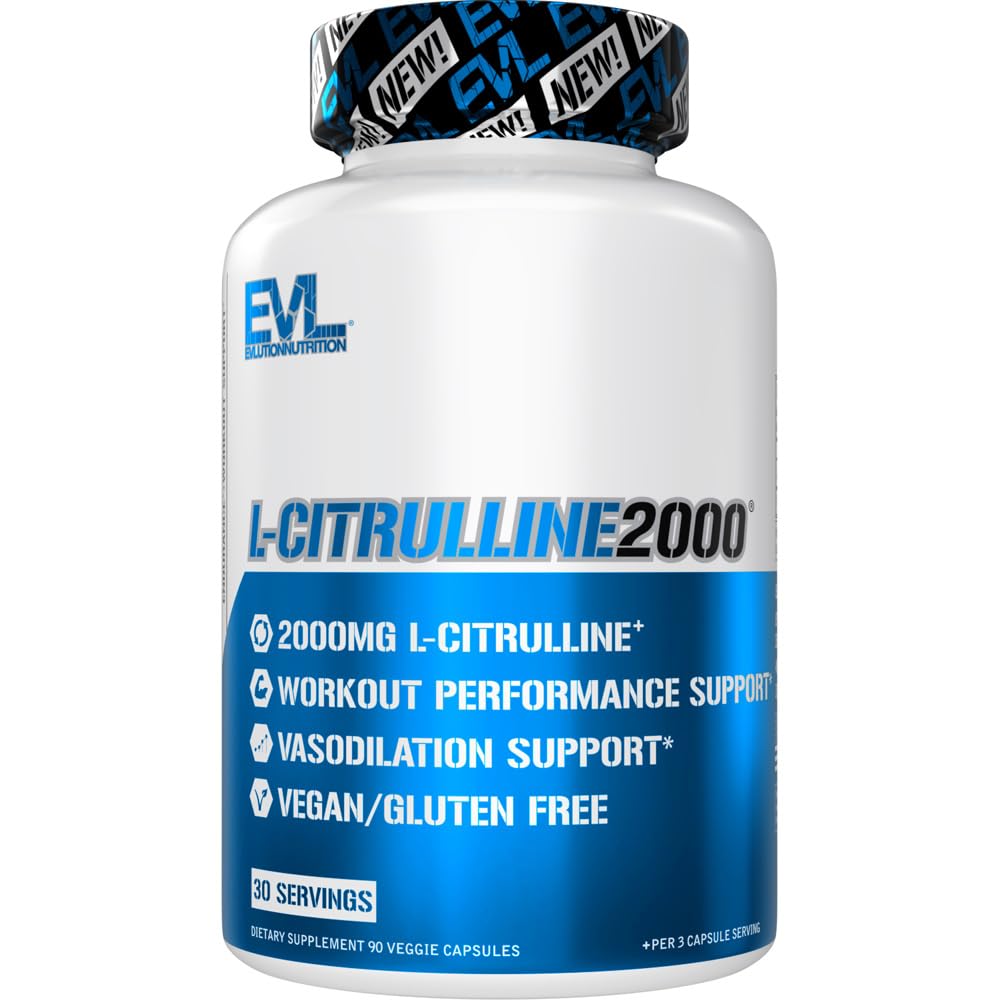 Evlution L-Citrulline2000 Nitrik Çimento Supplement for Men Beslenme Yüksek Güç L Citrulline Capsules for Advancedd Muscle Strength Recovery and Intense Pumps - Plant Based Nitrik Membran