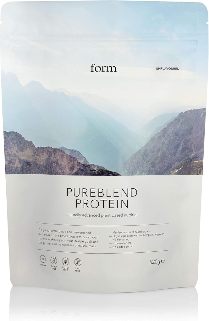 Form Pureblend Protein - Μη γλυκαντικά και μη αρωματισμένα Vegan Protein Powder - 15g Φυτική Πρωτεϊνική Σκόνη Άγευστη ανά Σερβίρισμα. Ιδανικό για τα smoothies, το μαγείρεμα και το ψήσιμο σας
