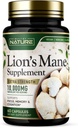 Nature Lion's Mane 10.000mg tarafından inşa edildi - Nootropic Brain Support için Ekstra Kuvvetli Oda Tamamı - Focus, Memory and Cognitive Function – Non-GMO, Gluten-Free, Vegan - 60 Capsules