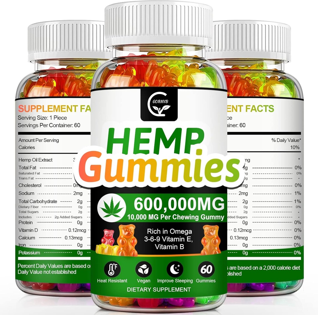 Hemp Gummies Ekstra Kuvvet, Vegan, Non-GMO, Gluten-Free