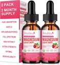 Magnezyum Glycinate Liquid, High Potency Glycinate, Citrate, Sugar Free Vegan Non-GMO Kompleksi Supplement Nerv,Relaxation,Muscle,Sleep Support*