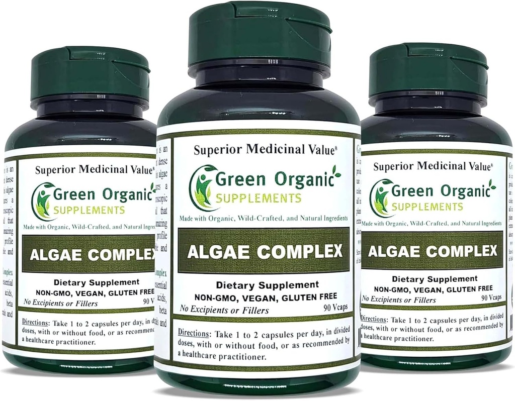 Algae, Fucoidan, Blue Green Algae, Kelp, Bladderwrack, Chlorella, Spirulina, İrlandalı Moss, Dulse, 90 VCaps, High Absorbable, Non-GMO