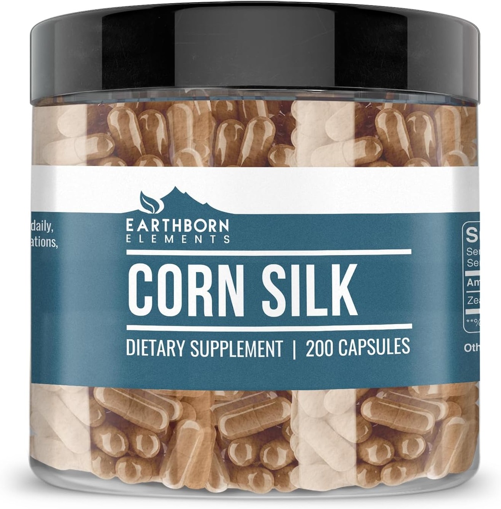 Earthborn Elements Corn Silk Extract 200 κάψουλες, καθαρό & μη αραιωμένο, χωρίς πρόσθετα