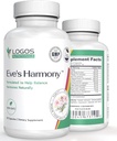 Eve'nin Harmony Menopause Supplement, Soy Isoflavones, Black Cohosh & Red Raspberry, Non-GMO Natural PMS & Menopaus Symptom Support, 60 Capsules