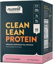 Nuzest - Pea Protein Toz - Temiz Lean protein, Premium Vegan Plant Temel Protein Toz, Süt Ücretsiz, Gluten Free, GMO Free, Protein Shake, Wild Strawberry, 0.9 oz, (Paketi 10)