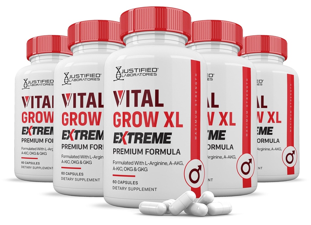 (5 Pack) Vital XL Extreme Pills 1600MG Premium Formula Perin Sağlık 300 Capsules için Periyot