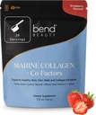 Bend Beauty Marine Collagen + Co-Factors | Strawberry Flavored Collagen Powder | Hydrolyzed Collagen Supplement | Fish Collagen Peptides + Silicon + Vitamin C | Supports Healthy Skin, Hair & Nails