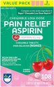 Rite Aid Adult Low Dose aspirin 81 mg, Chewable Tabletler Pain Reliever, Cherry Flavor, 3 Şişe, 36 Her Kont (108 Count Total) | Chewable aspirin Regimen | Headache Relief | aspirin 81mg for Yetişkinler