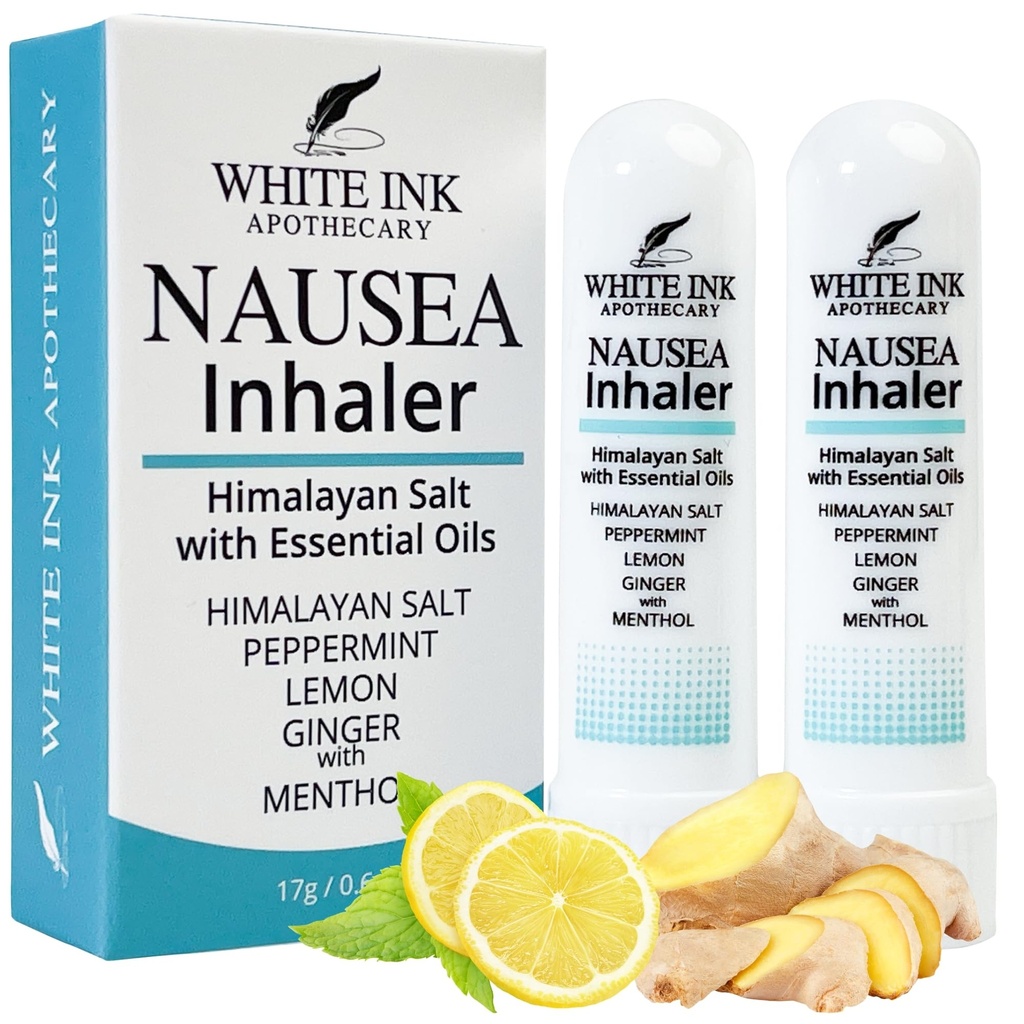 Beyaz Ink Nausea Relief Essential Oil Inhaler | 100% Doğal | Seyahat | Hareket veya Sabah Hastalığı | Gecikme | Enset Stomach | Queasness | Chemoterapi