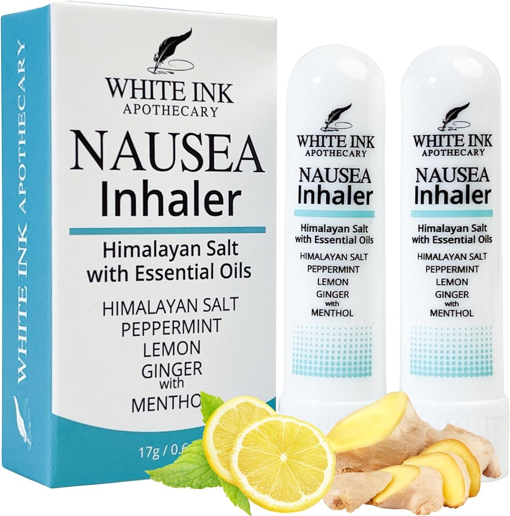 Beyaz Ink Nausea Relief Essential Oil Inhaler | 100% Doğal | Seyahat | Hareket veya Sabah Hastalığı | Gecikme | Enset Stomach | Queasness | Chemoterapi