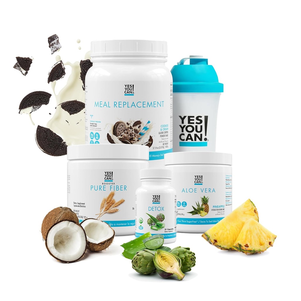 Evet Yapabilirsiniz! Detox Plus Kit (Meal Change Cookies and Cream, Aloe Vera Pineapple) - Tamam Meal Change Toz, High Energy Shake ATM, Aloe Vera Detox Tamam, Health Transformation