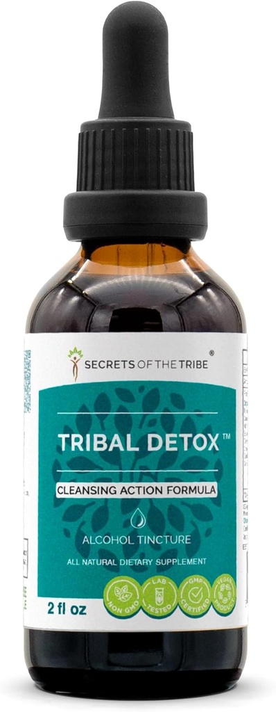 Μυστικά της Φυλής - Φυλή Detox, Cleansing Action Formula, βοτανικό συμπλήρωμα Blend Drops Alcohol Liquid Extract (2 fl oz)