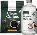 Doğal Kuvvet Organik Dark Roast Clean Coffee + Organik MCT Oil Sche – 100% Pure Coconut MCTs & Moldova Free Coffee – Non-GMO, DW, ve Vegan - 12 Oz ve 32 Oz