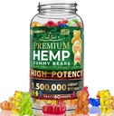 WELLUTION Hemp Gummies - Yüksek Potency 1.000 MCG - Rahatlama ve Barış için Doğal Meyve Ayı - 60.