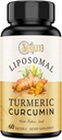 Liposomal Turmeric Curcumin Supplement 2000 mg,% 95 Standardized Curcuminoid Extract & Organik Kök Toz Piperine Black Pepper Meyvesi (15 mg), 60 yumuşakgels