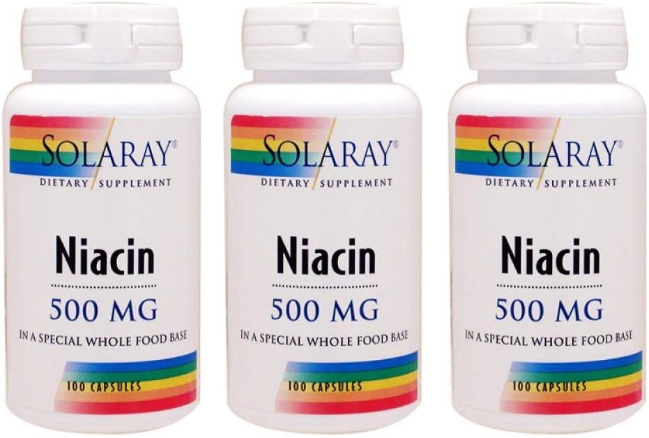 Niacin 500 mg Solaray 100 VegCaps (3 Pack)