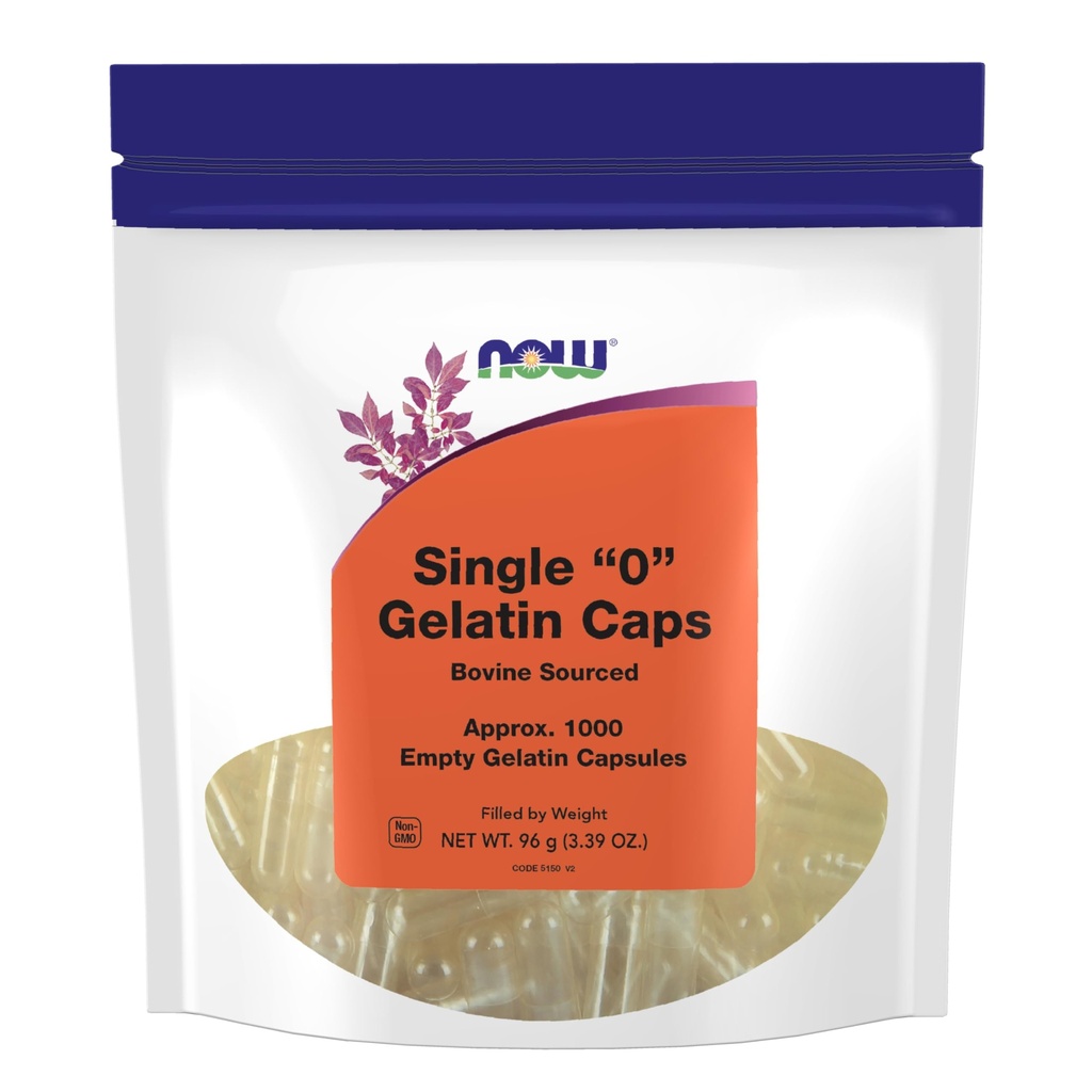 Şimdi Gıdalar Tamamlar, Boş Gelatin Capsules, Single "0", Bovine Sourced, Kilo ile Doldurulmuş, 1.000 Gel Capsules