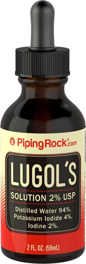 Lugols Iodine 2 fl oz | Sıvı Tamam | Potasyum Iodide 4% | Piping Rock