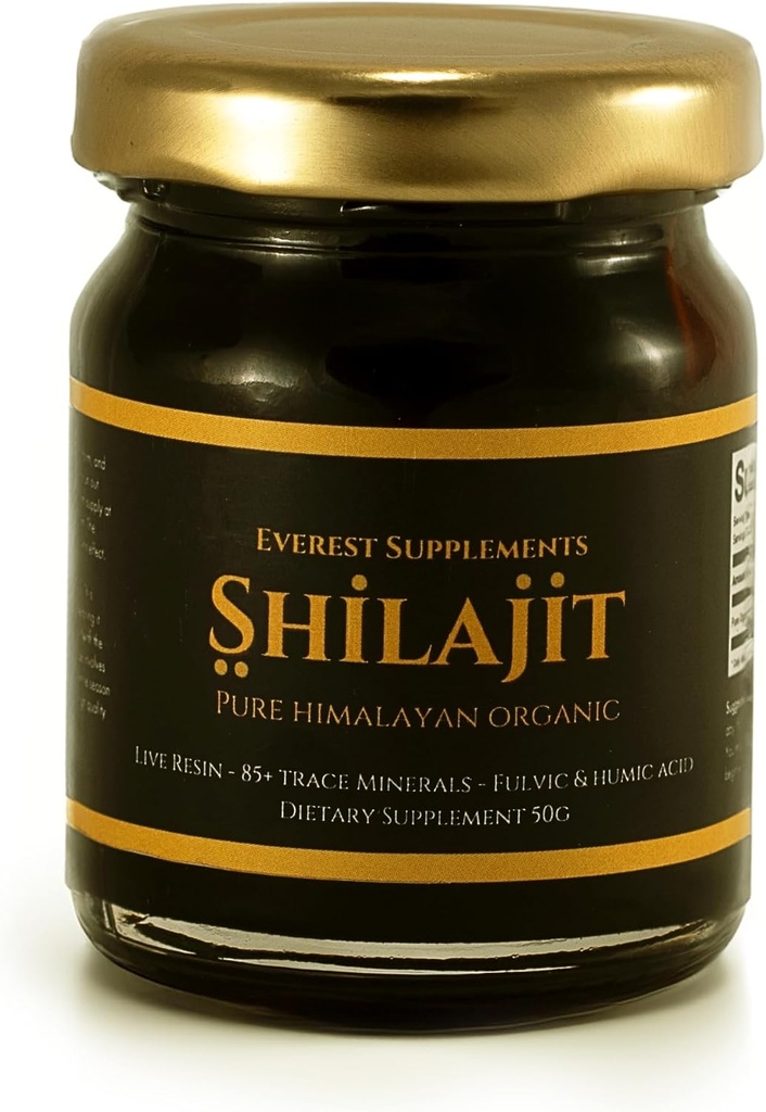 Shilajit Pure Himalayan Organic Shilajit Resin - Shilajit για άνδρες - Gold Grade 500 mg Μέγιστη Ικανότητα - 85 Trace Minerals & Fulvic και Humic Acid για την υποστήριξη του ανοσοποιητικού, 30 γραμμάρια (50 γραμμάρια)
