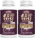 Liposomal Magnezyum Kompleksi 2200MG Softgels,Magnesium Threonate, Magnezyum Glycinate, Magnezyum Citrate, Three-in-one Supplement, Gluten Free, 60 Softgels (120 Kont)