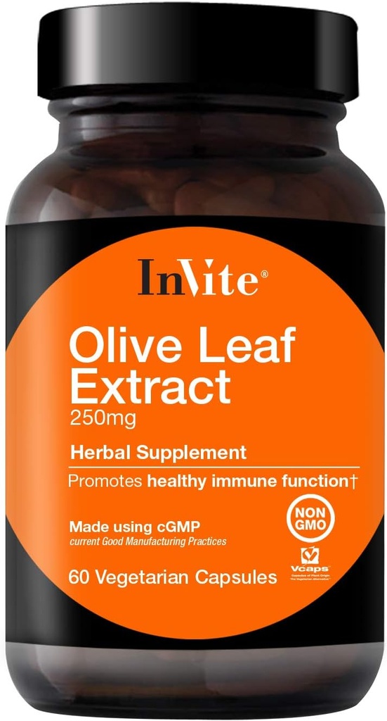 Invite Health Olive Leaf Extract - Sağlıklı Immune System - 30 Day Supply - 60 Vegetarian Capsules (1)