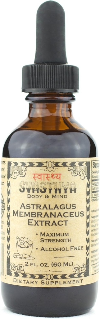 SVASTHYA BODY & MIND Astragalus Membranaceus Sıvı Ekstraksiyon - Immune System & Spirit Clarity, Natural Healing & Stress Relief, Made In the USA, GMP, 2 oz