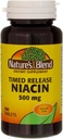 Nature's Blend Niacin Timed Release Tabletleri, 500 mg, 100 Ct (2 Pack)