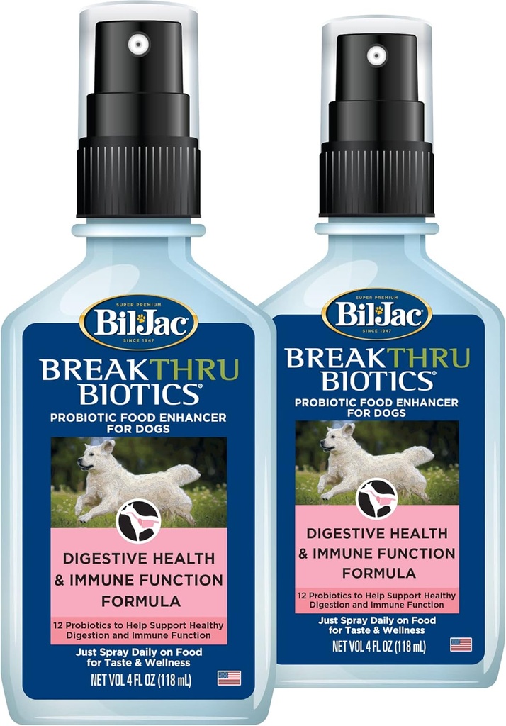 Köpekler için Bil-Jac Breakthru Biotics Probiyotik Supplement - 2-Pack, Premium Pet Digestive Health Support, Canine Food Advancedr with Natural Materialss for Gut Balance and Immune System Boost