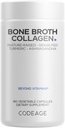 Codeage Organic Bone Broth Collagen Capsule Capsules Supplement, Bone Broth Grass Fed Beef, Free-Range Chicken, Turmeric & Ashwagandha - Collagen Tip I, II, III - Non-GMO - 180 Capsules