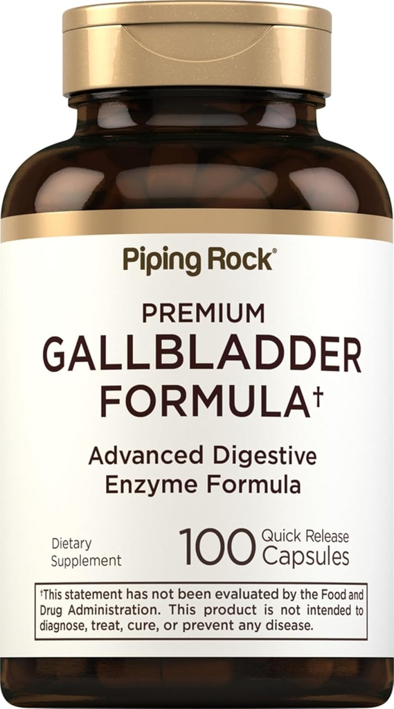 Piping Rock Gallbladder Supplement | 100 Capsules | Gelişmiş Digestive Enzyme Men & Women | Non-GMO & Gluten Free