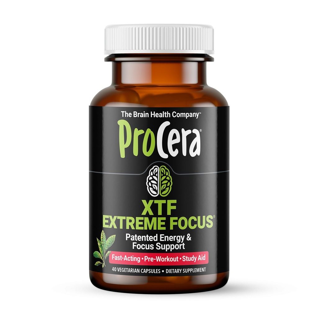 Procera XTF - Ιδανική βοήθεια μελέτης - Άμεση αποτελέσματα - Βελτιωμένη εστίαση & διατήρηση μνήμης - Αυξημένη ροή οξυγόνου & αίματος - Διανοητική σαφήνεια - Ενέργεια Boost - Αργή Γνωστική Παρακμή - 40 Μέτρα