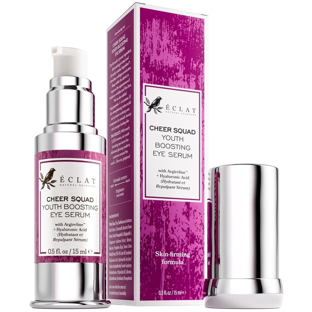 Eclat Skincare Eye Serum with Hyaluronic Acid - Wrinkles, Fine Lines, Crow'un Ayakları ve Göz Çantaları - Dark Circles ve Puffness için Hafif Serum - Firmalama ve Parlak 0,5 fl ozz