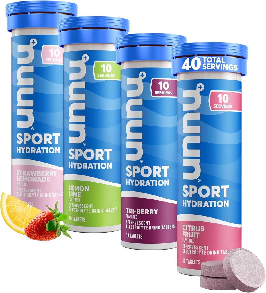 Nuun Sport Ηλεκτρολυτικά Δισκία για Προωθητική Ενυδάτωση, Μικτές Γεύσεις, 4 Pack (40 Services)
