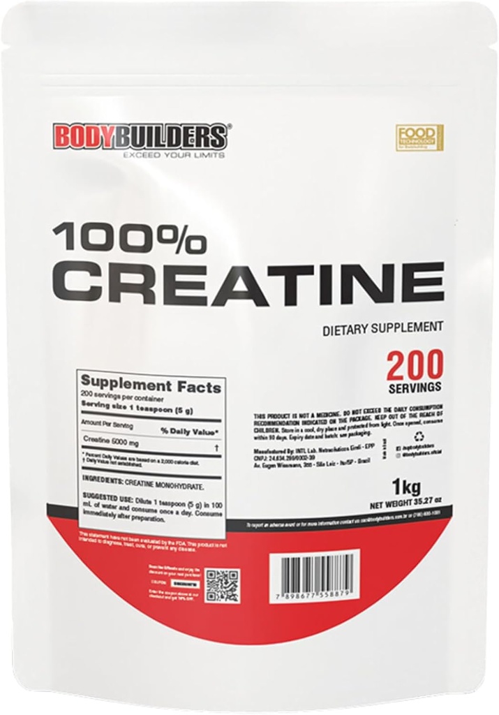 100% Kretine, Unflavored, 2.2lb, 200 Hizmet