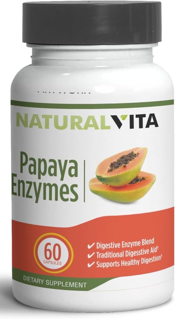Generic Natural Vita Papaya Enzymes, Digestive Treatment Aid with Enzyme Blend, Dietary Supplement, Nourish Your Gut with Our Papaya Enzyme Assembly for Digestive Harmony and Well-Being.