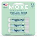 MOXE Migraine Relief Nasal Inhalers, Essential Oils for Headaches & Gergins, Portable Aromaterapi, Easy-to-Use, Pure & Undiled, Peppermint, Spearmint, Eucalyptus, Tea Tree, USA Made, 3 Pack