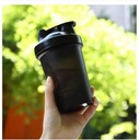 CHNLML Protein Shaker Şişe 400ML/16Oz w. Shaker Ball for Protein Shake, Shaker Şişe Mix Ball, Leak-Proof, Honda-Free, for Gym, Workout, Juice (Black/Black Body, 16Oz-400ML-1Bottle)