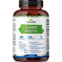 Zazzee D-Chiro-Inositol, 50 mg per Capsule, 90 Vegan Capsules, Ideal Dosage for 40:1 Oran with Myo-Inositol, 3 Ay Supply, 100% Vegetarian, Non-GMO