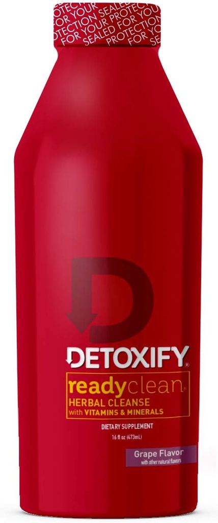 Detoxify – Ready Clean Herbal Cleanse – Grape- 16 oz – Formulated Herbal Detox Drink – Milk Butle Tohum Ekstraksiyon & Burdock Kökleri – Plus Manual