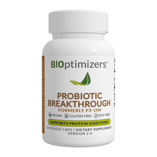 BiOptimizers Probiotic Breakthrough – Lactobacillus Plantarum OM Probiotics & Prebiotics Health Supplement for Gut, Digestive & Immune Support Probiotics for Women Men Ηλικιωμένοι– 30 Vegan Κάψουλες