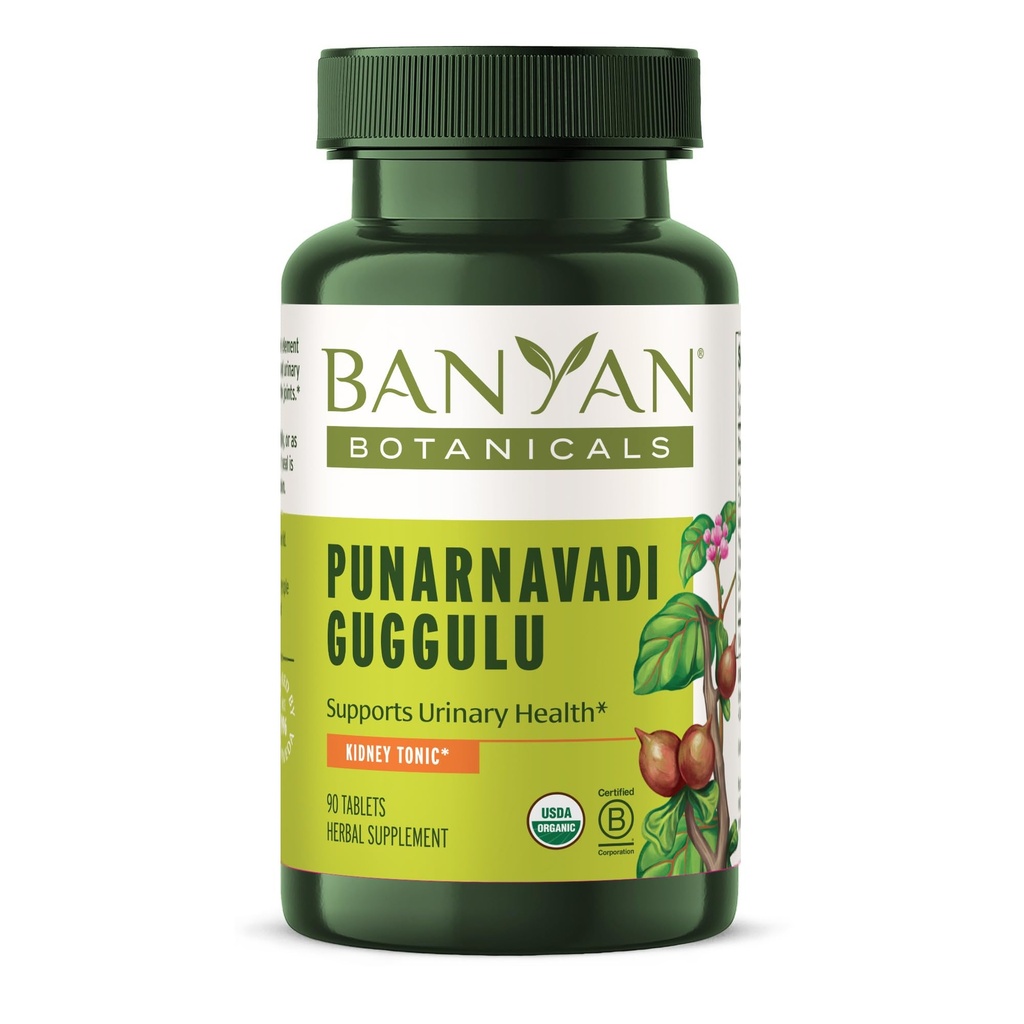Banyan Botanicals Βιολογικά δισκία Punarnavadi Guggulu – Βιολογικό συμπλήρωμα κοινής χρήσης – Υποστηρίζει υγιή λειτουργία των νεφρών και του ουροποιητικού συστήματος* – 90 δισκία – Μη ΓΤΟ Βιώσιμα πηγάζει Vegan*