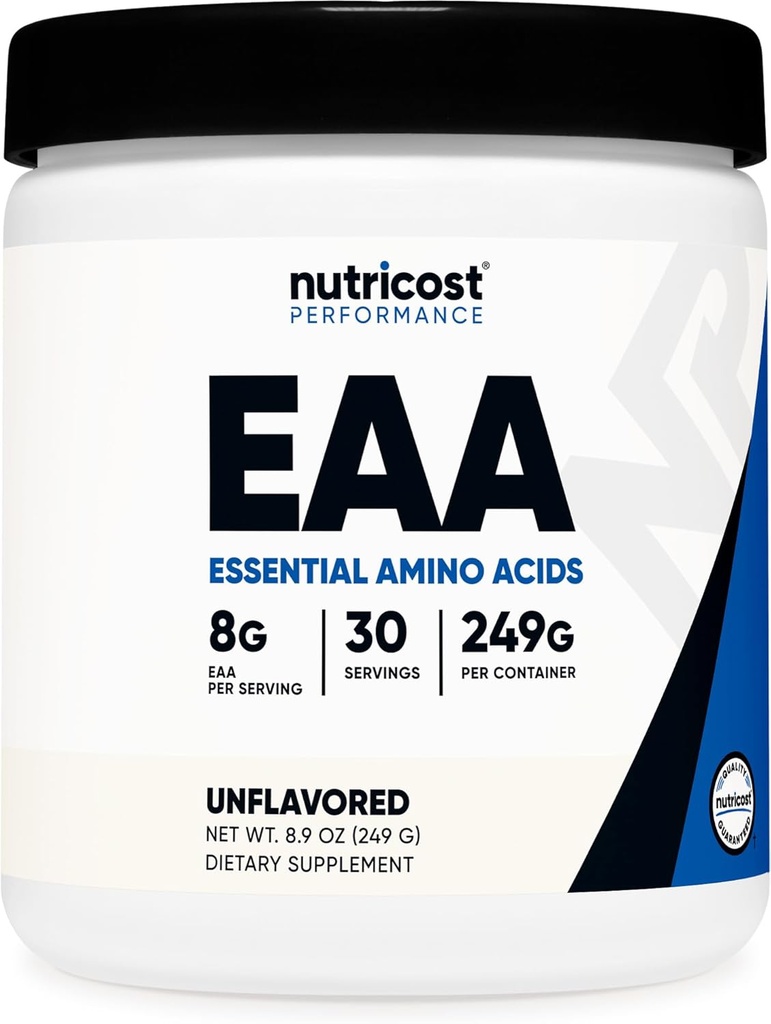 Nutricost EAA Toz 30 Hizmetler (Unflavored) - Essential Amino Asitler - Non-GMO, Gluten Free, Vegetarian Friendly Friendly