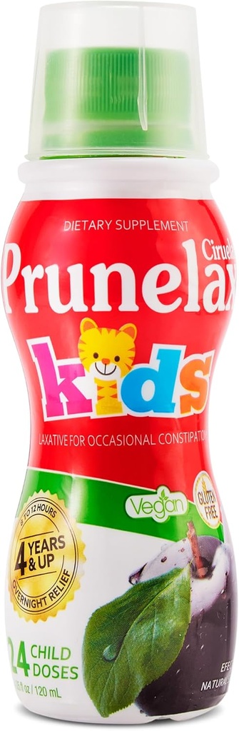 Prunelax Ciruelax Κανονική δύναμη Υγρό Laxative για τα παιδιά - Απαλή ανακούφιση για περιστασιακή δυσκοιλιότητα, Senna Extract, Vegan & Gluten-free, Fast-Active Overnight Relief - 4.05 fl oz