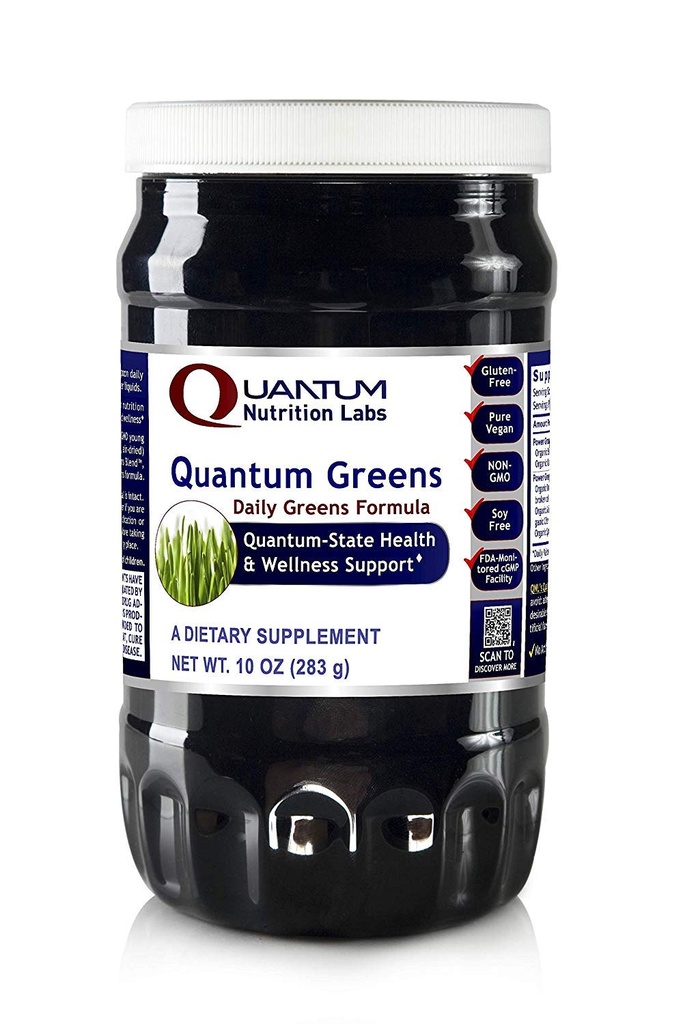 Kuantum Beslenme Laboratuarları Kuantum Organik Yeşiller- Süper Yeşiller Toz, Yeşiller için Süper Gıda Toz, Beslenme Desteği, Erkekler ve Kadınlar için Süper Yeşiller, Spinach, Alfalfa, Chlorella - 10 ozz