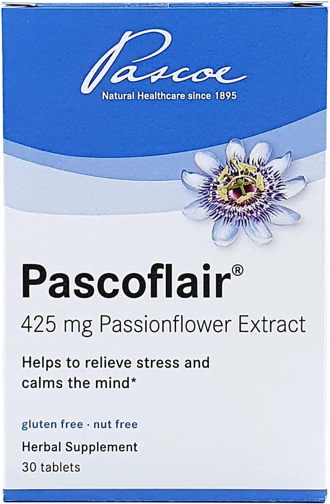 Pascoflair - Herbal Sleep Aid Relieve Restless & Nervousness, Calms The Mind to Help Health & Restful Sleep – 425 Mg of Passionflower Extract Per Tablet (30 Tabletler)