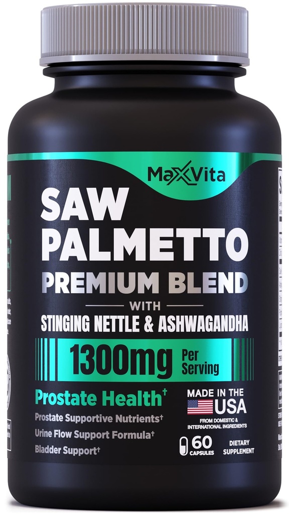 Prostate Premium - Saw Palmetto για τους άνδρες, Stinging Nettle, Ashwagandha, Lycope, Bladder & Urinary Relief, Prostate συμπλήρωμα για τους άνδρες, 60ct