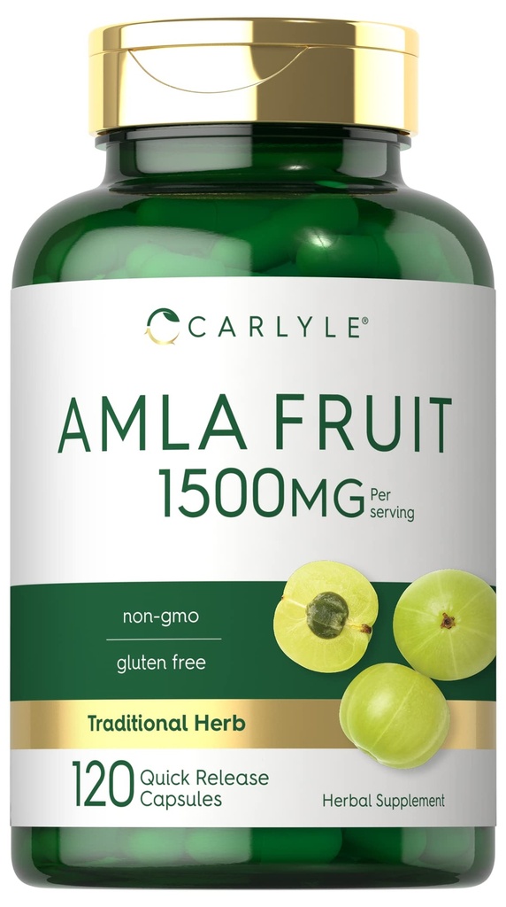 Carlyle Amla Capsules 1500 mg | 120 Kont | Amalaki Meyve | Herbal Extract Supplement | Non-GMO ve Gluten Ücretsiz