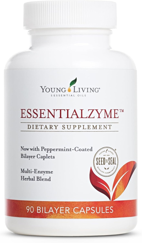 Young Living Essentialzyme - 90 Capsules | Multi-Enzyme Formula | Stimulates Enzyme Aktivitesi | Optimal Digestion için Digestive Health | Keto-Friendly | Diyet Supplement