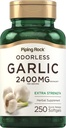 Piping Rock Odorless Supplement Supplement 2400mg | 250 Softgels | High Potency Herbal Extract | Ekstra Güçlü Pills | Non-GMO, Gluten Free